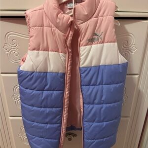 Puma Kids Vest in Pink, White, and Blue